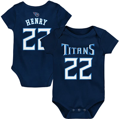 Newborn Derrick Henry Navy Tennessee Titans Mainline Player Name & Number Bodysuit