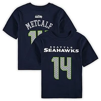 Preschool DK Metcalf College Navy Seattle Seahawks Mainliner Player Name & Number T-Shirt