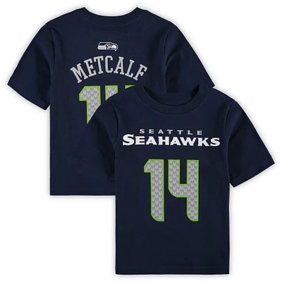 Preschool DK Metcalf College Navy Seattle Seahawks Mainliner Player Name & Number T-Shirt