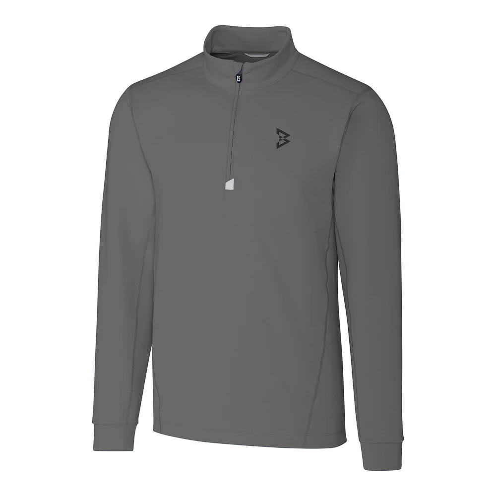 Men's Cutter & Buck Gray Beast Mode Traverse Half-Zip Pullover Sweatshirt