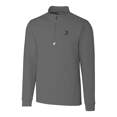 Men's Cutter & Buck Gray Beast Mode Traverse Half-Zip Pullover Sweatshirt