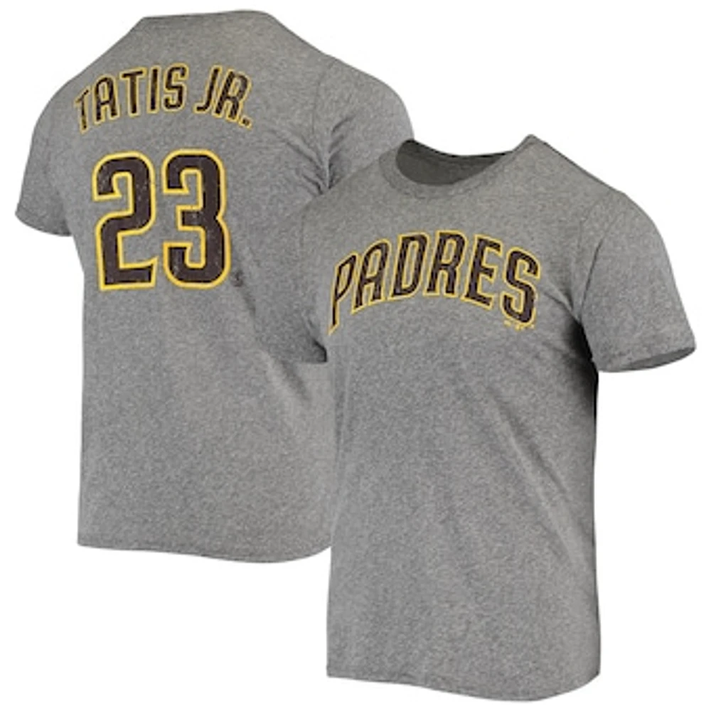 Men's Majestic Threads Fernando Tatis Jr. Heathered Gray San Diego Padres Name & Number Tri-Blend T-Shirt