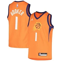 Youth Jordan Brand Devin Booker Orange Phoenix Suns 2020/21 Swingman Player Jersey - Statement Edition