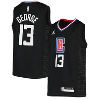 Youth Jordan Brand Paul George Black LA Clippers 2020/21 Swingman Player Jersey - Statement Edition