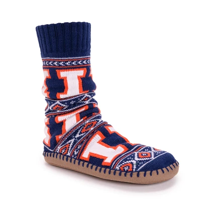 Muk Luks Navy Illinois Fighting Illini Team Game Day Slipper Socks