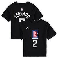 Preschool Jordan Brand Kawhi Leonard Black LA Clippers Statement Edition Name & Number T-Shirt