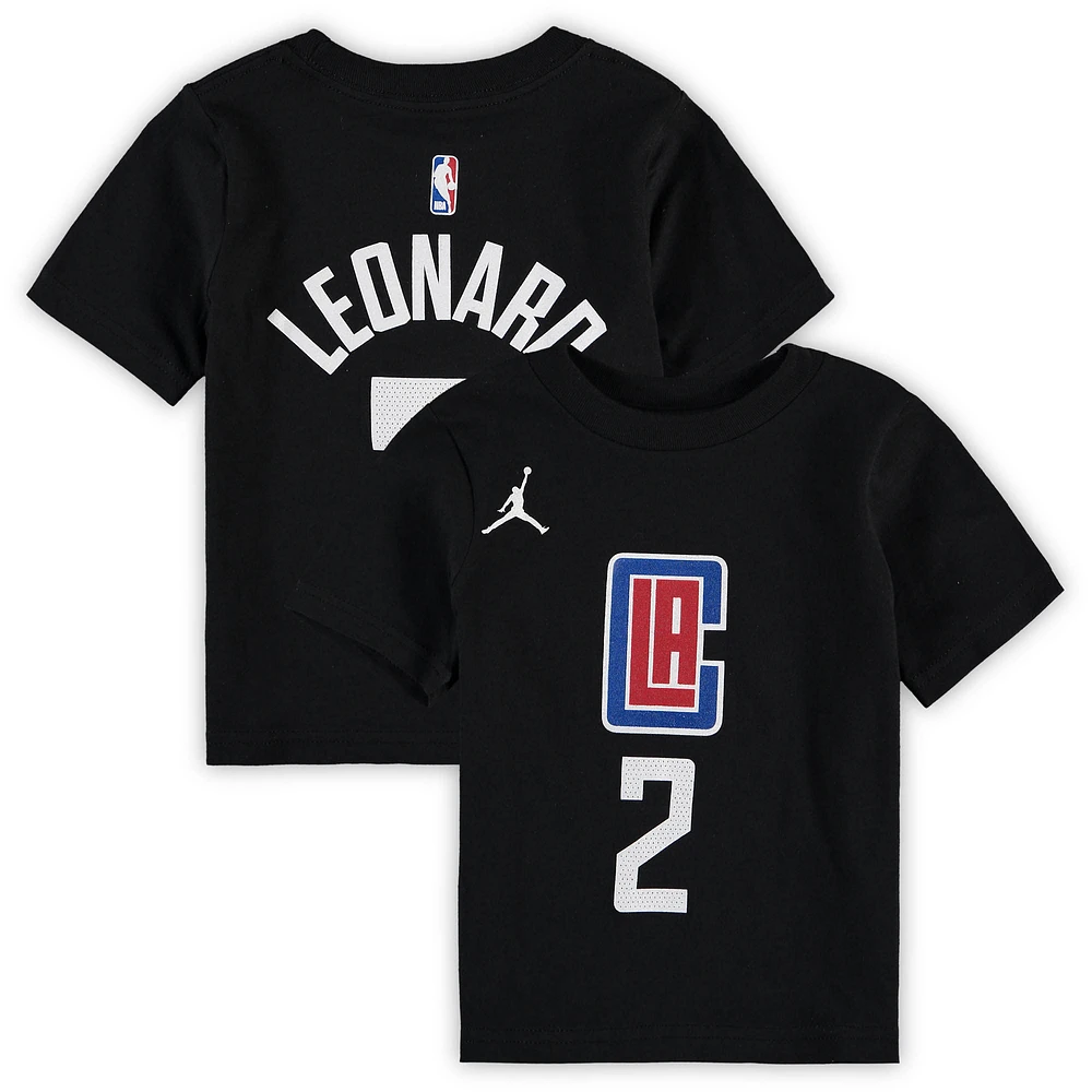 Toddler Jordan Brand Kawhi Leonard Black LA Clippers Statement Edition Name & Number T-Shirt