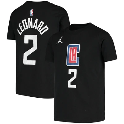 Youth Jordan Brand Kawhi Leonard Black LA Clippers Statement Edition Name & Number T-Shirt