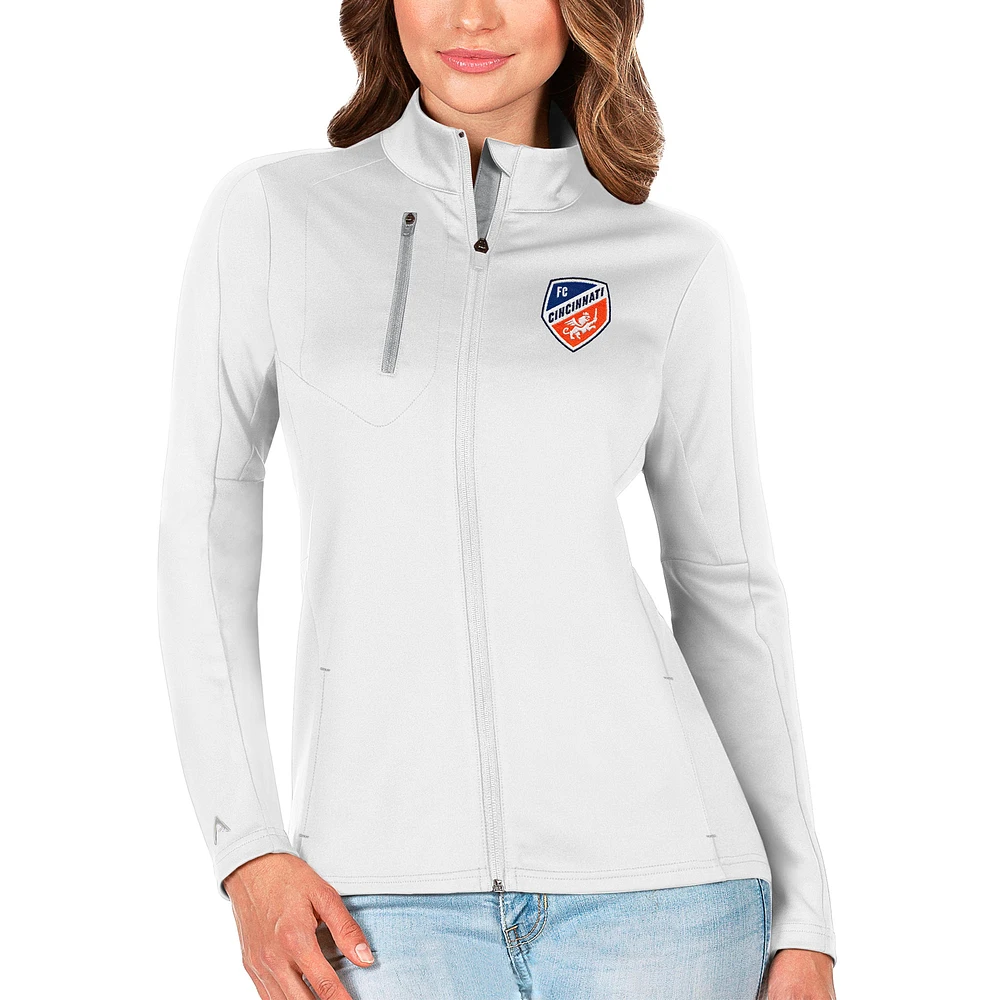 Women's Antigua White/Silver FC Cincinnati Generation Full-Zip Jacket