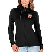 Women's Antigua Black/Silver New York Red Bulls Generation Full-Zip Jacket
