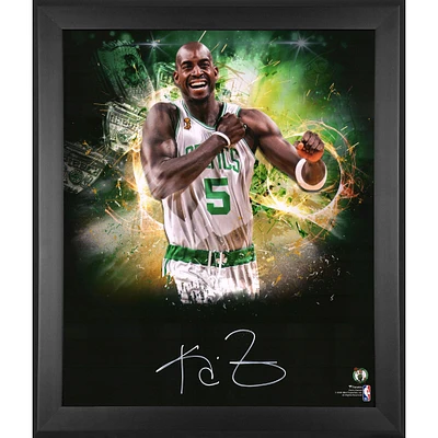Kevin Garnett Boston Celtics Framed Autographed 20" x 24" 2008 NBA Champion In Focus Photograph