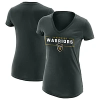 Women's Graphite Vancouver Warriors Primary Logo V-Neck T-Shirt