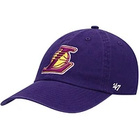 Men's '47 Purple Los Angeles Lakers Logo Clean Up Adjustable Hat