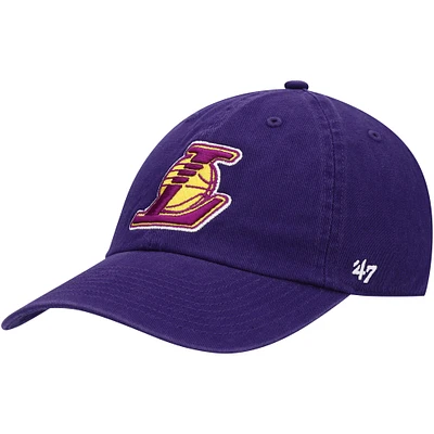 Men's '47 Purple Los Angeles Lakers Logo Clean Up Adjustable Hat