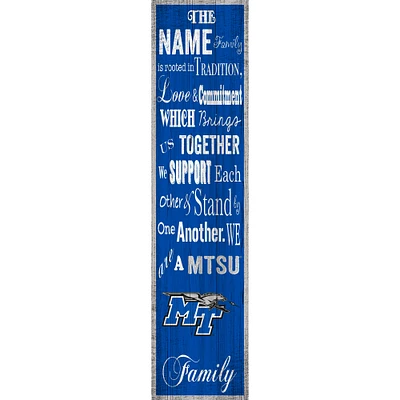 MTSU Blue Raiders 6'' x 24'' Personalized Family Banner Sign