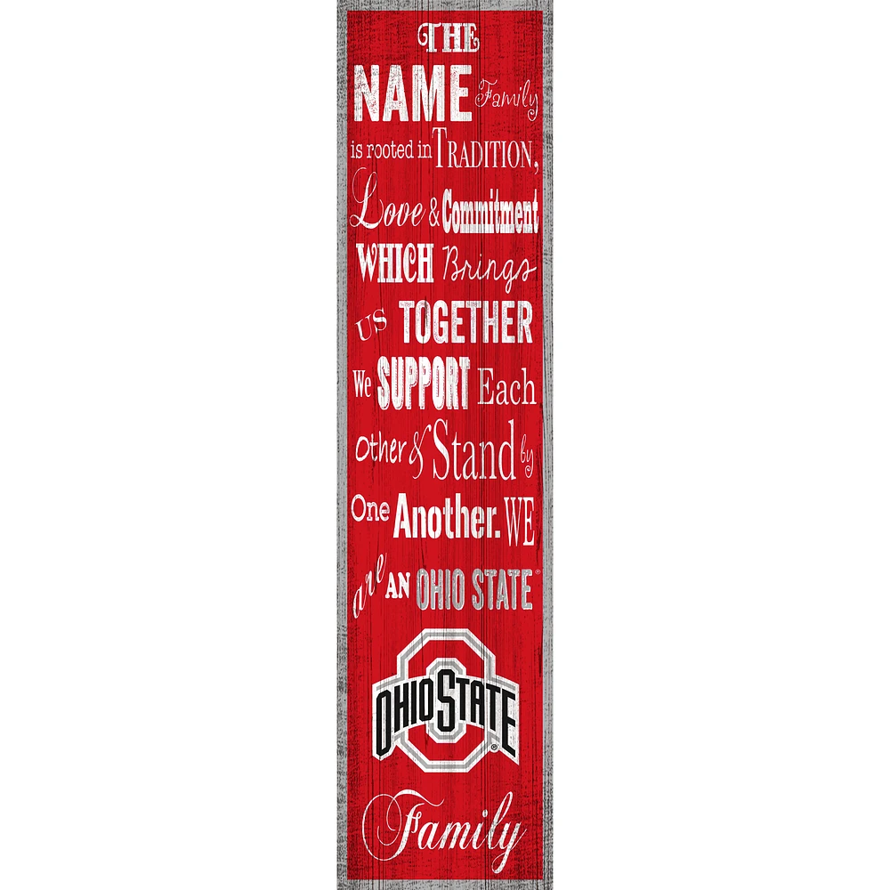 Ohio State Buckeyes 6'' x 24'' Personalized Family Banner Sign