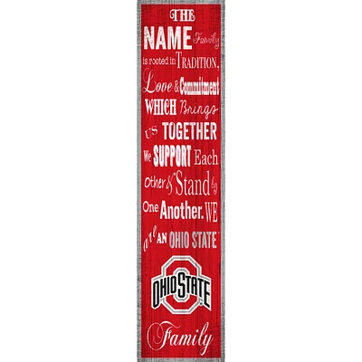 Ohio State Buckeyes 6'' x 24'' Personalized Family Banner Sign