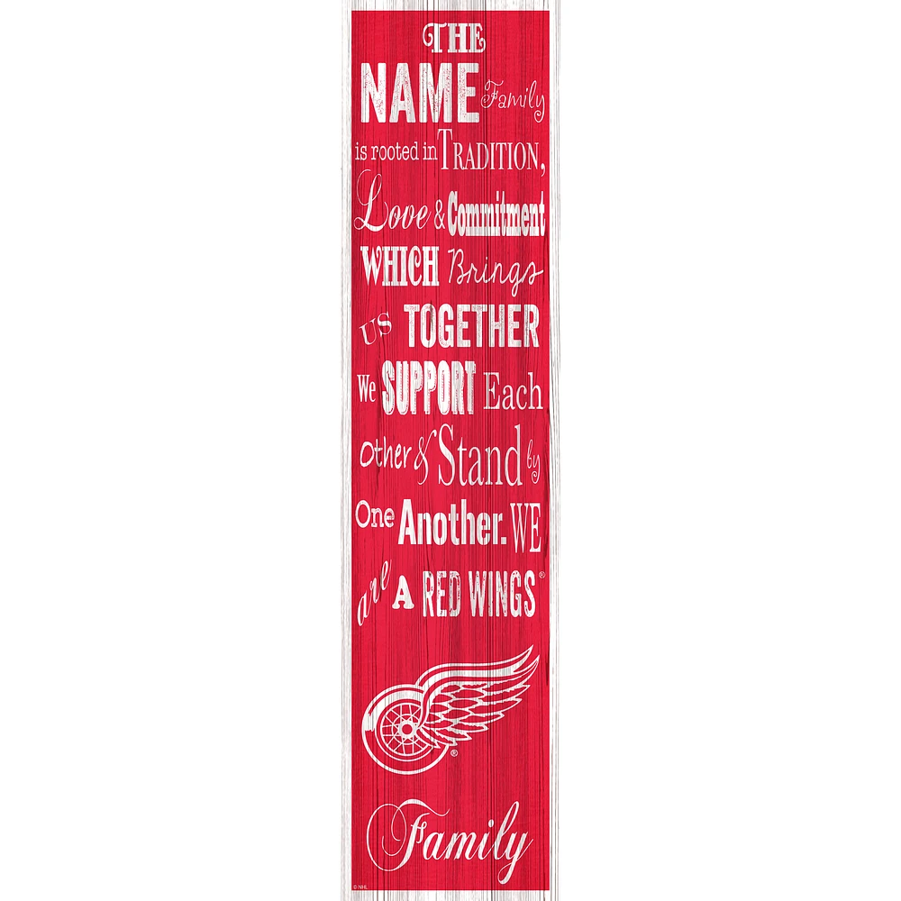 Detroit Red Wings 6'' x 24'' Personalized Family Banner Sign