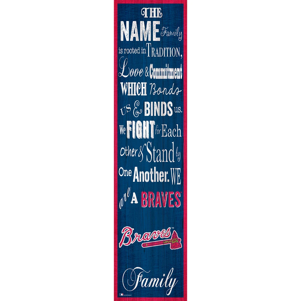 Atlanta Braves 6'' x 24'' Personalized Family Banner Sign