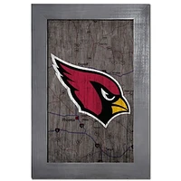 Arizona Cardinals 11'' x 19'' Framed Team City Map Sign