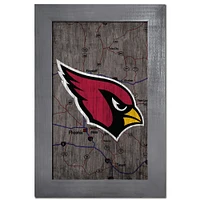 Arizona Cardinals 11'' x 19'' Framed Team City Map Sign