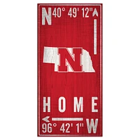Nebraska Huskers 6'' x 12'' Team Coordinate Sign