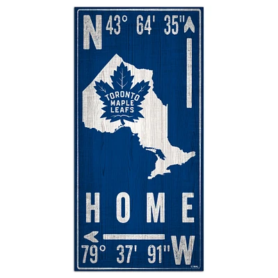 Toronto Maple Leafs 6'' x 12'' Team Coordinate Sign