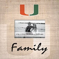 Miami Hurricanes 10'' x 10'' Burlap Pattern Frame