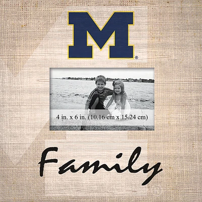 Michigan Wolverines 10'' x 10'' Burlap Pattern Frame