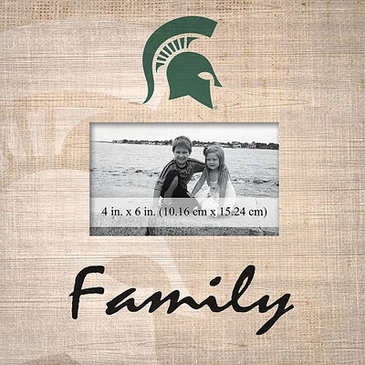 Michigan State Spartans 10'' x 10'' Burlap Pattern Frame