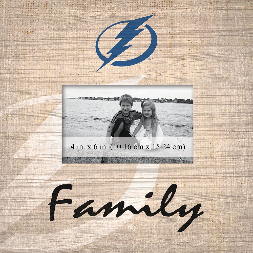 Tampa Bay Lightning 10'' x 10'' Burlap Pattern Frame