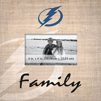 Tampa Bay Lightning 10'' x 10'' Burlap Pattern Frame