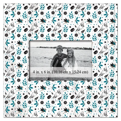 San Jose Sharks 10'' x 10'' Floral Pattern Frame
