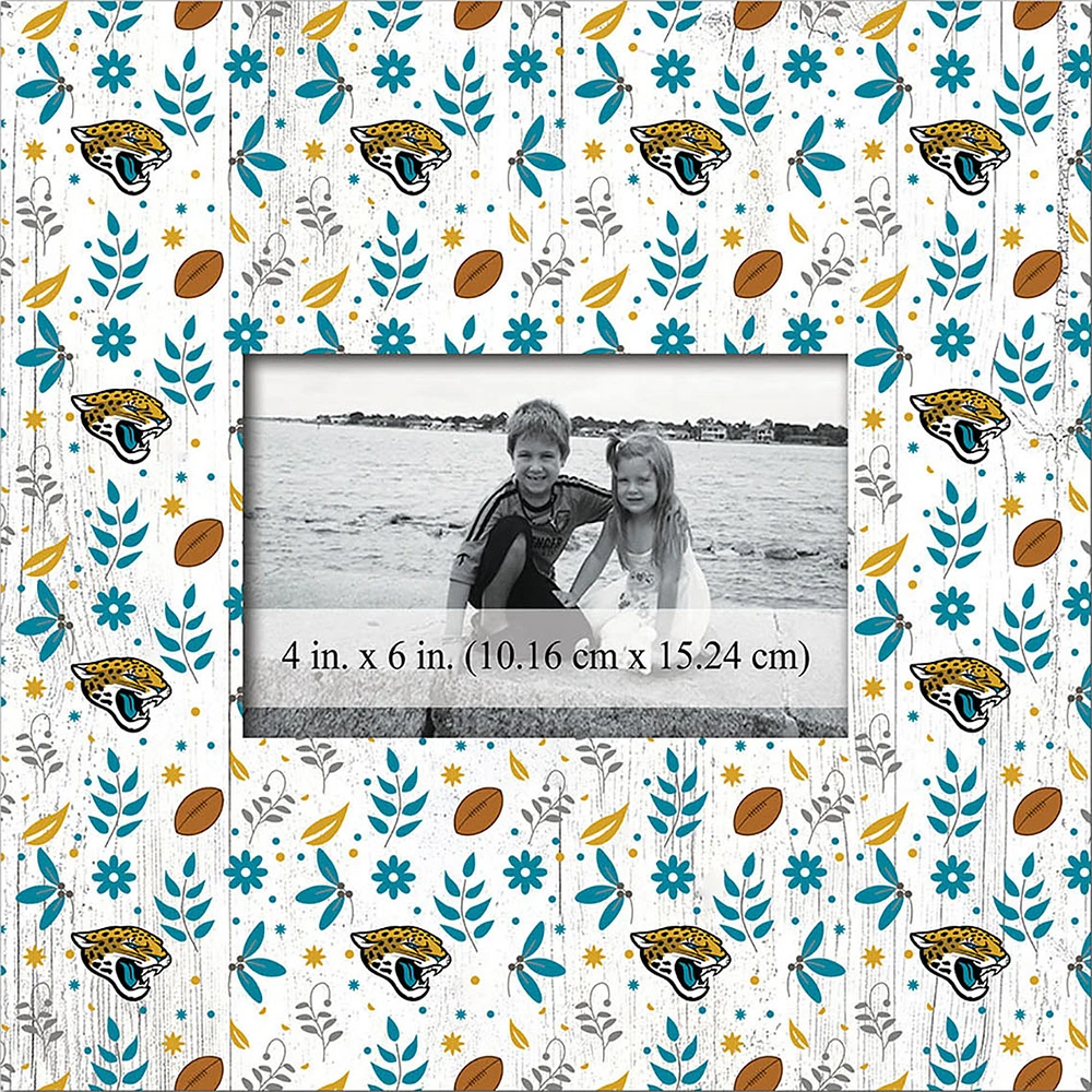 Jacksonville Jaguars 10'' x 10'' Floral Pattern Frame