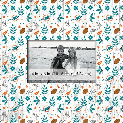 Miami Dolphins 10'' x 10'' Floral Pattern Frame