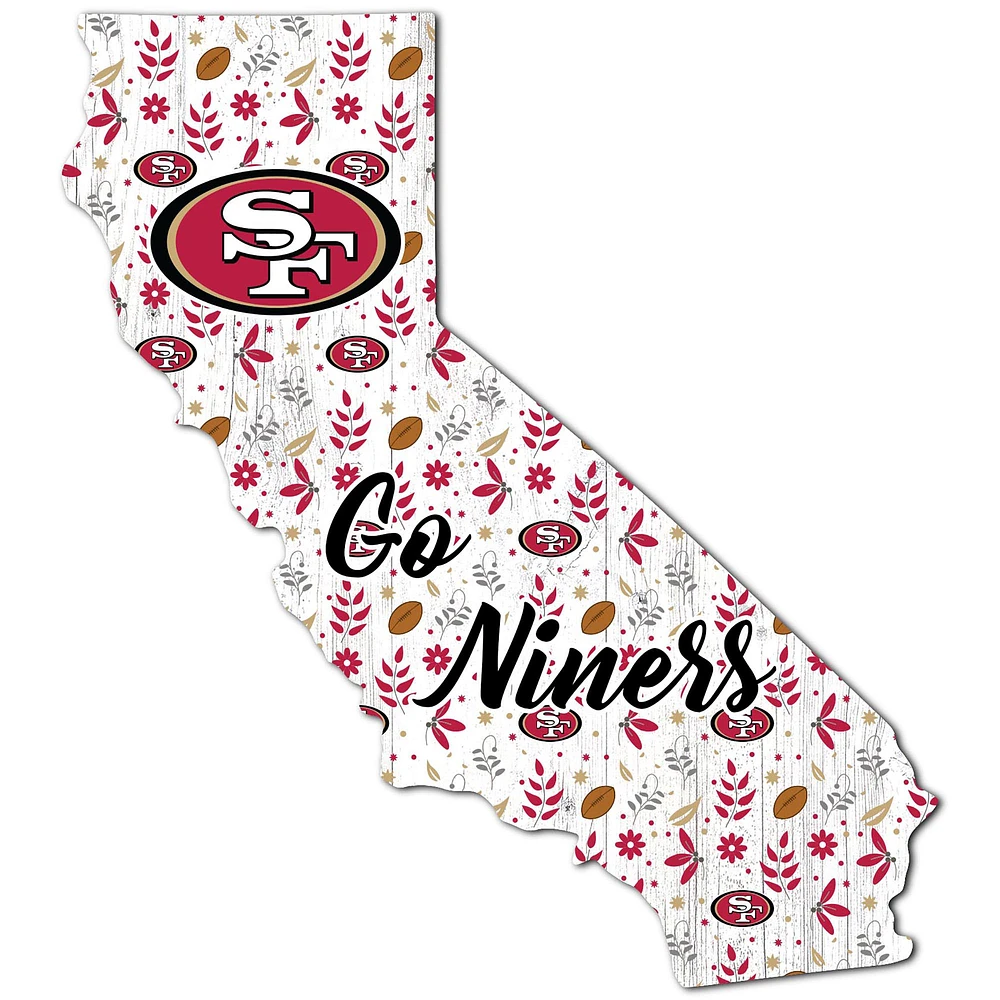 San Francisco 49ers 12'' Floral State Sign
