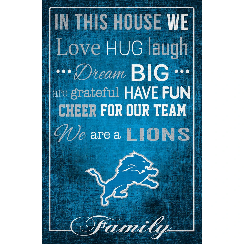 Detroit Lions 17'' x 26'' In This House Sign