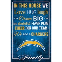 Los Angeles Chargers 17'' x 26'' In This House Sign