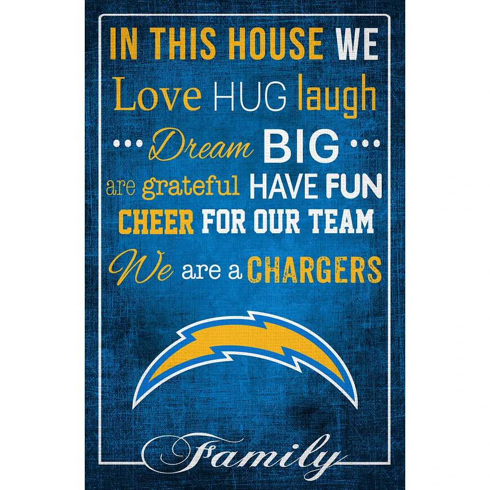 Los Angeles Chargers 17'' x 26'' In This House Sign