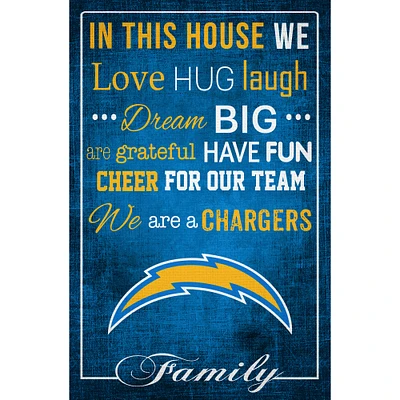 Los Angeles Chargers 17'' x 26'' In This House Sign