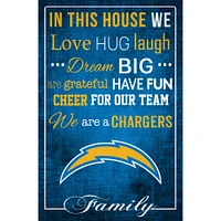 Los Angeles Chargers 17'' x 26'' In This House Sign