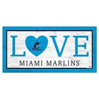 Miami Marlins 6'' x 12'' Team Love Sign