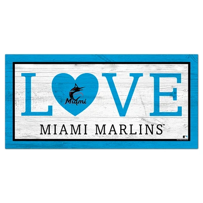 Miami Marlins 6'' x 12'' Team Love Sign
