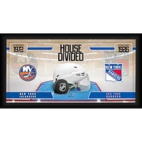 New York Islanders vs. New York Rangers Framed 10" x 20" House Divided Hockey Collage