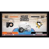 Philadelphia Flyers vs. Pittsburgh Penguins Framed 10" x 20" House Divided Hockey Collage