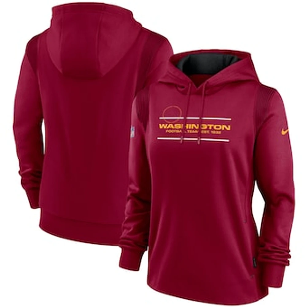 Women's Nike Burgundy Washington Football Team Sideline Performance Pullover Hoodie