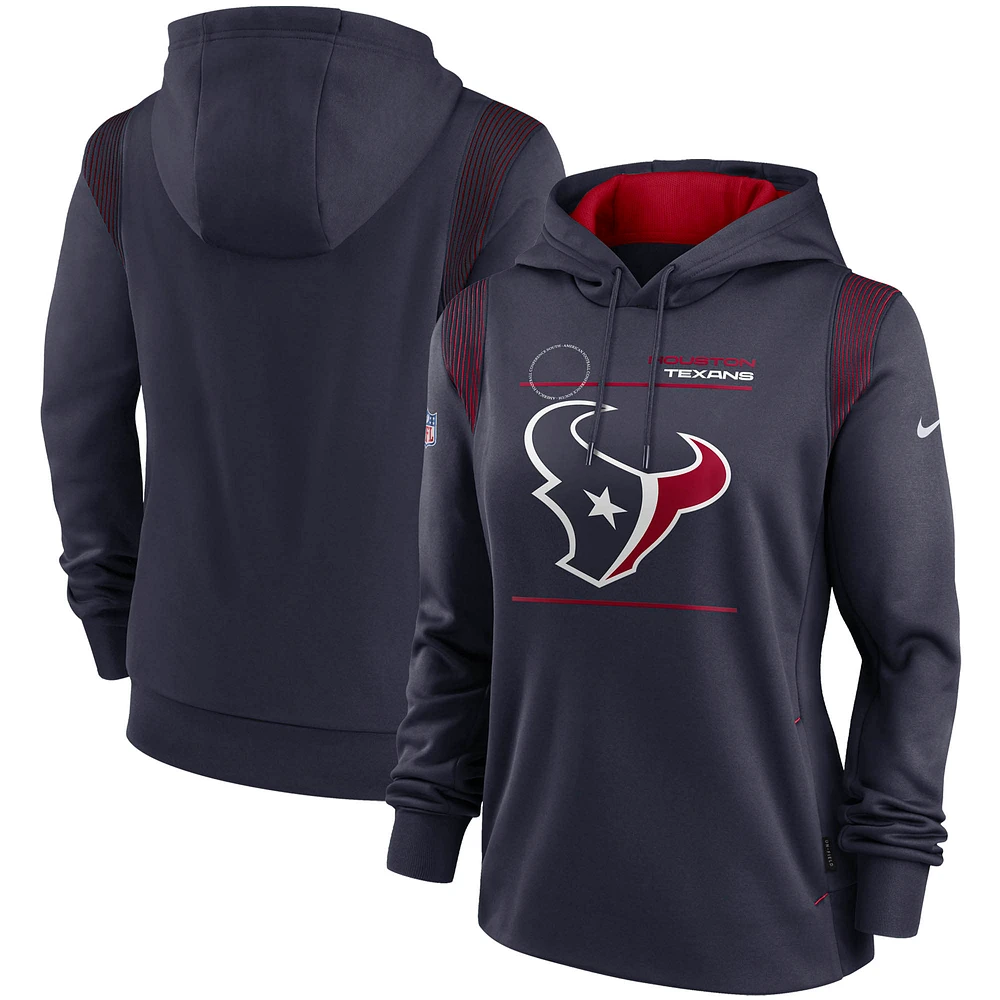 Women's Nike Navy Houston Texans Sideline Performance Pullover Hoodie