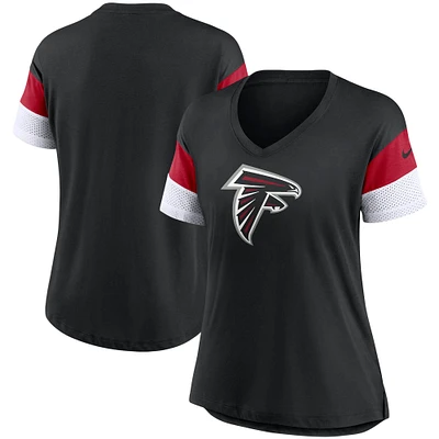 Women's Nike Black Atlanta Falcons Team Logo Fashion Performance Tri-Blend V-Neck T-Shirt