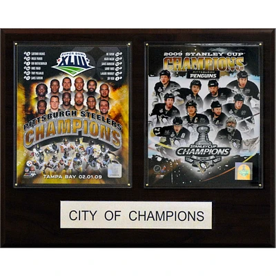 Pittsburgh Steelers & Pittsburgh Penguins 16'' x 20'' City of Champions Plaque