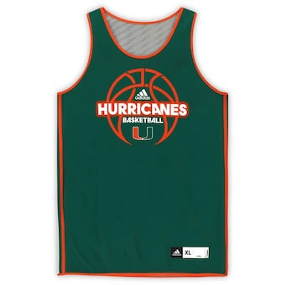 Miami Hurricanes Team-Issued #12 Green Reversible Jersey from the Basketball Program - Size XL